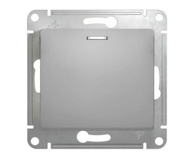 Выключатель 1-кл. СП Glossa 10А IP20 (сх. 1а) 10AX с подсветкой механизм алюминий GSL000313 Schneider Electric