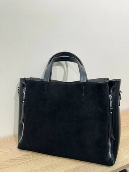 Сумка из натуральной замши и эко кожи