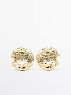 Massimo Dutti Серьги «ископаемые», золотистый