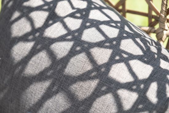 "Флоренция" подвесное кресло-кокон из искусственного ротанга, цвет соломенный с серой подушкой