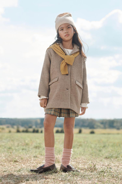 ZARA ПАЛЬТО ИЗ СМЕСОВОЙ ШЕРСТИ, ТЕМНО-БЕЖЕВЫЙ