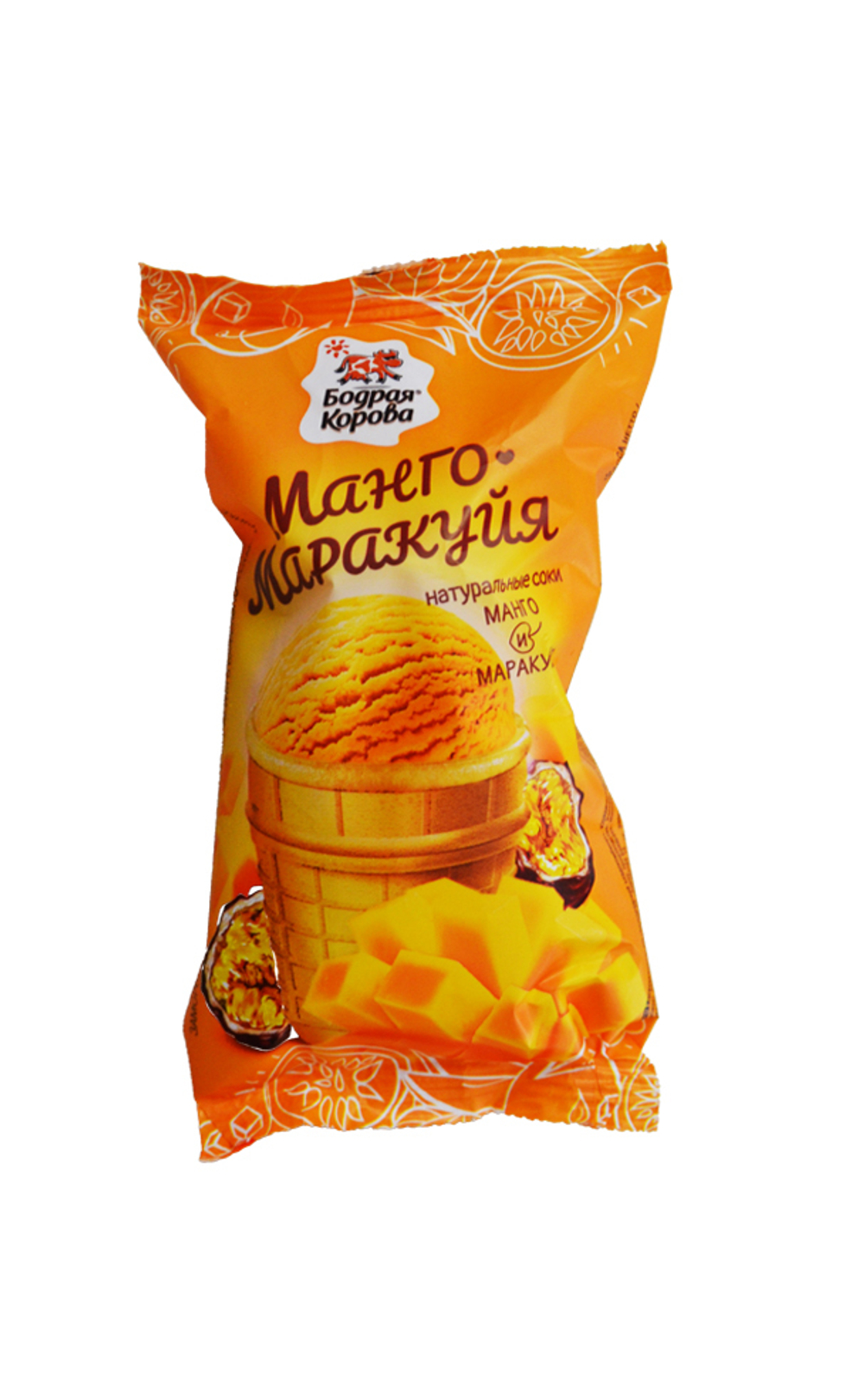 Мороженое парфе Бодрая Корова манго-маракуйя 80г