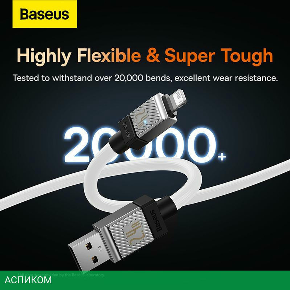 Кабель Baseus CoolPlay 1m White (CAKW000402)