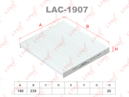 Фильтр салонный LYNX LAC-1907