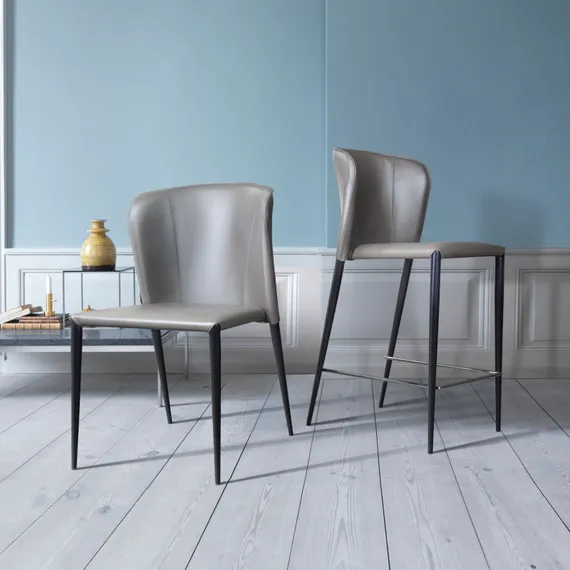 Стул Albert серо-коричневая кожа