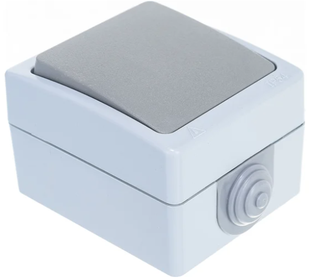 Выключатель проходной, 1 клавиша UNIVersal Аллегро IP54, серый 1276