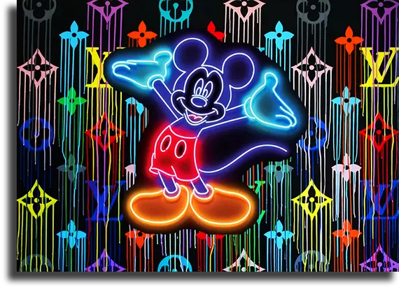 Постер "Неоновый Микки Маус"