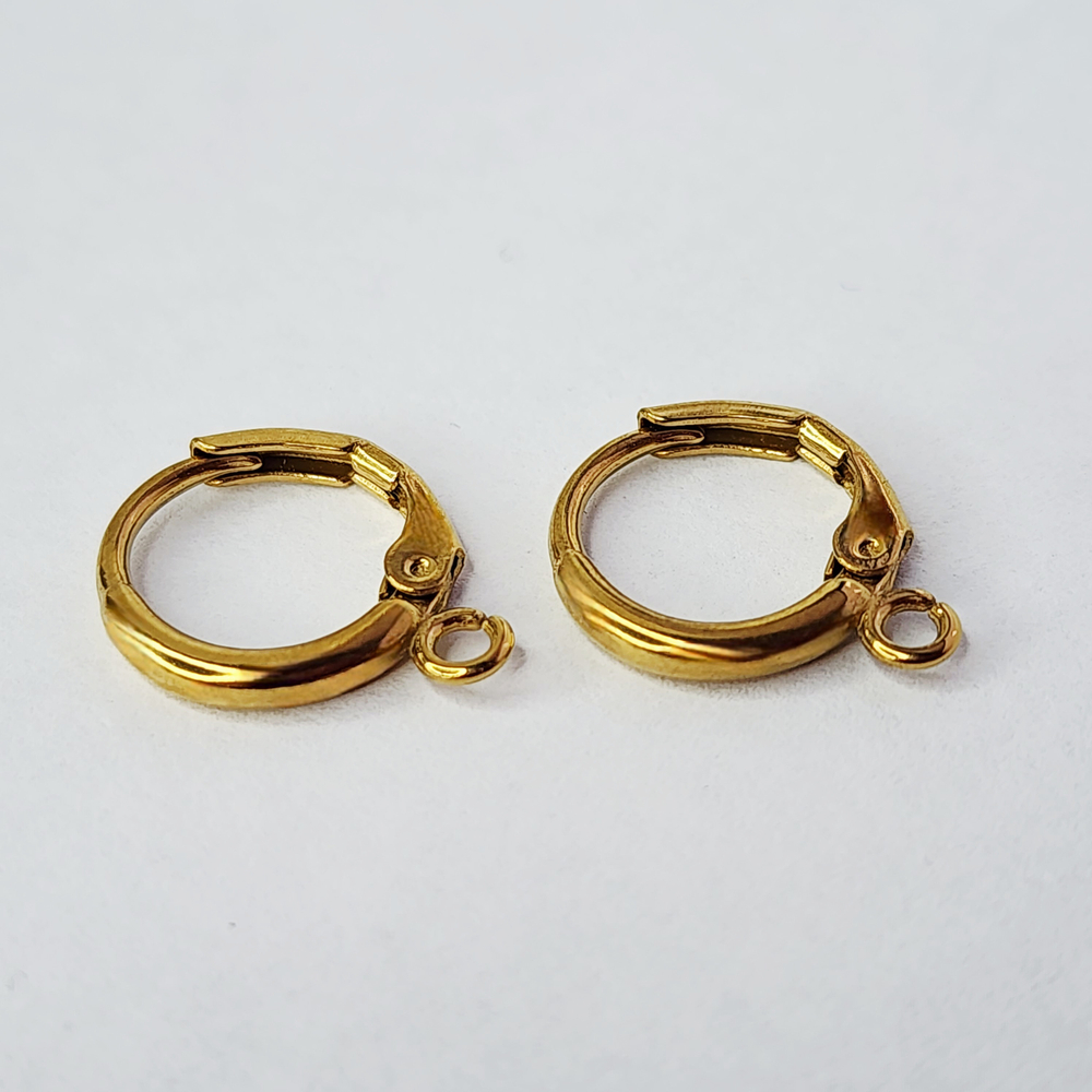 Ювелирные швензы, сталь, 2я позолота, швензы колечки, цена за пару