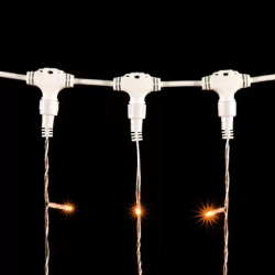 Светодиодный занавес 1*6 м., 600 желтых LED ламп, прозрачный провод ПВХ, LTC (PCL601-10-2Y)