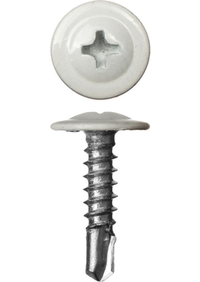 ЗУБР ПШМ-С 9003, 16 х 4.2 мм, белый, 500 шт, саморез с пресс-шайбой и сверлом (300211-42-016-9003)