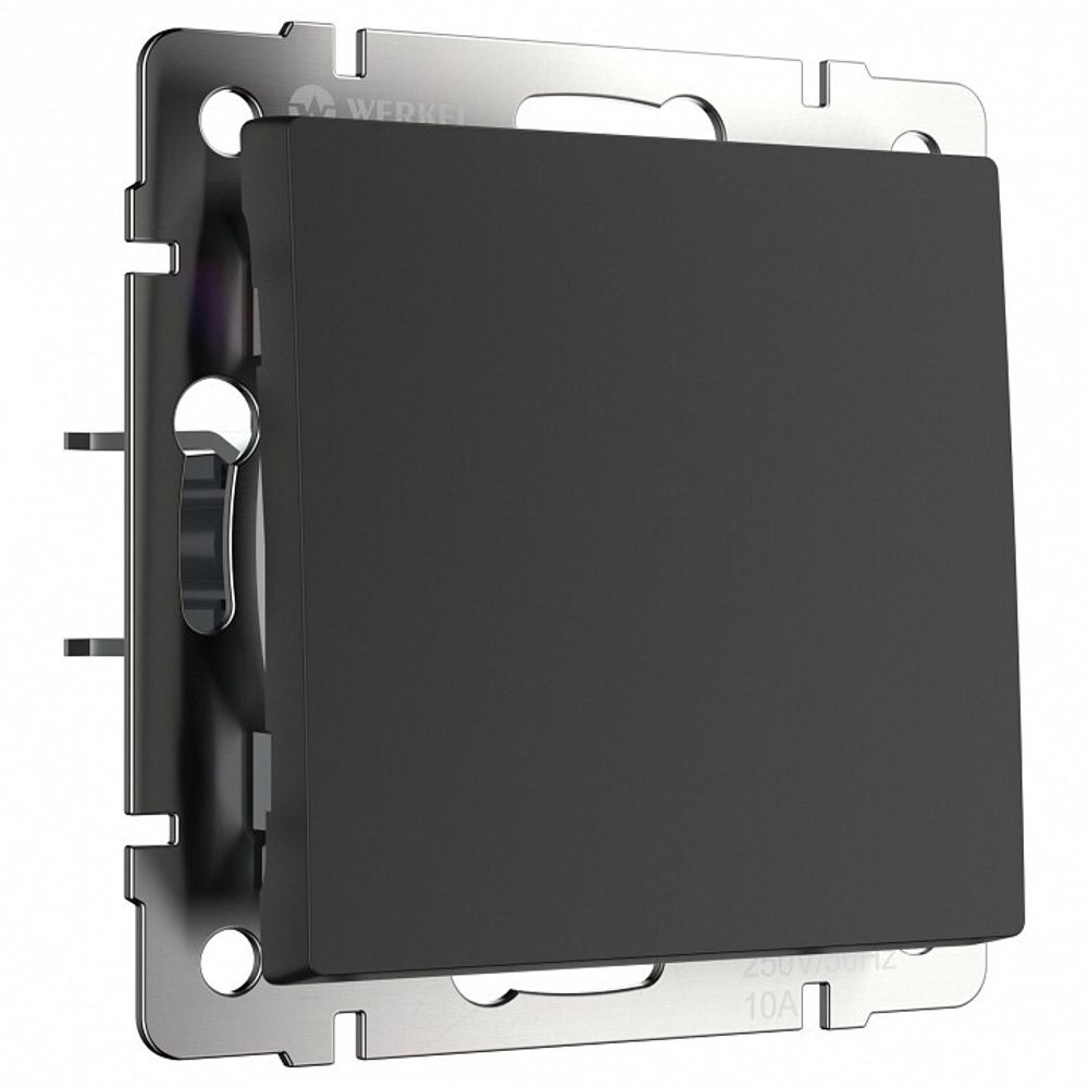 Выключатель перекрестный одноклавишный без рамки Werkel черный матовый W1113008