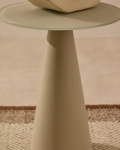 Приставной столик Wilshire Ø35х45 см серый, сталь, стекло