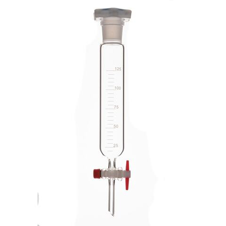 Воронка делительная цилиндрическая, 125 мл, шлиф 29/32, с PTFE краном