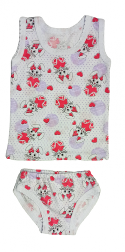 Гарнитур для девочки 055/26 зайки с сердечками