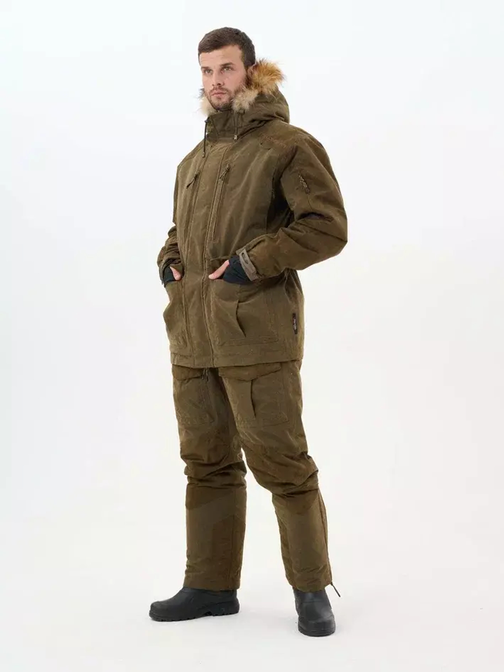 КОСТЮМ С ПОЛУКОМБИНЕЗОНОМ "HUNTER PRO" (Норвегия/Коричневый  ) -45