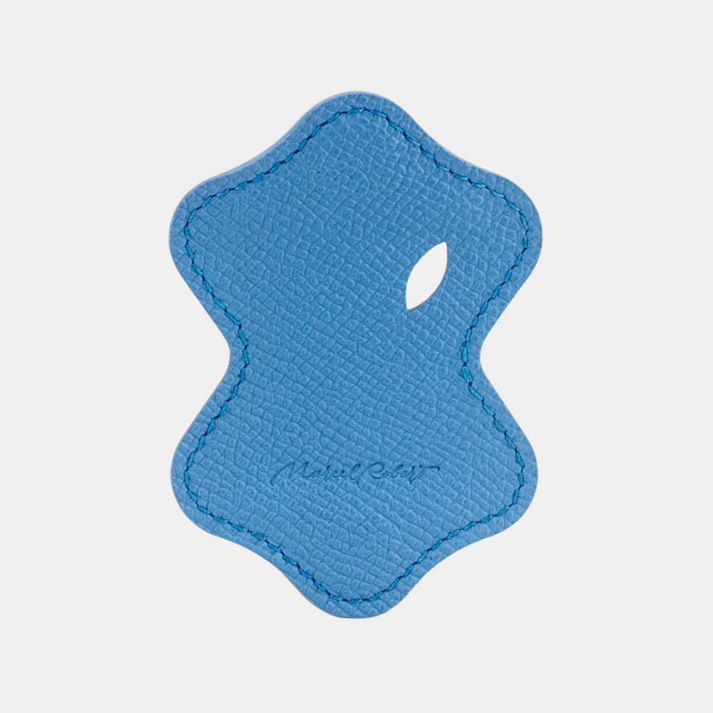 Держатель для проводов и наушников Chapeau из кожи теленка, голубого цвета