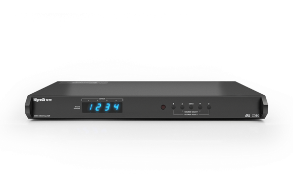 Wyrestorm MXV-0404-H2A-KIT - комплект из матричного коммутатора 4х4 HDBaseT портов cо встроенным де-эмбеддером аудио с 4 приемниками по витой паре до 70 м, 4К@60 4:4:4 (35 м), поддержка HDMI2.0, HDCP2.2, PoH.