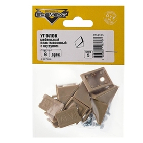 Уголки мебельные пл. с шур. (орех 6 шт)