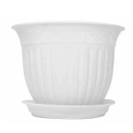 Горшок Виноград, D 26, 4 л, белый с поддоном