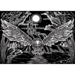 Гравюра А4 серебро, с ручкой "Мистическая сова" в пакет (Арт. Г-5905)