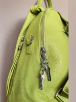 Рюкзак-сумка женская из экокожи жёлтая QOZA