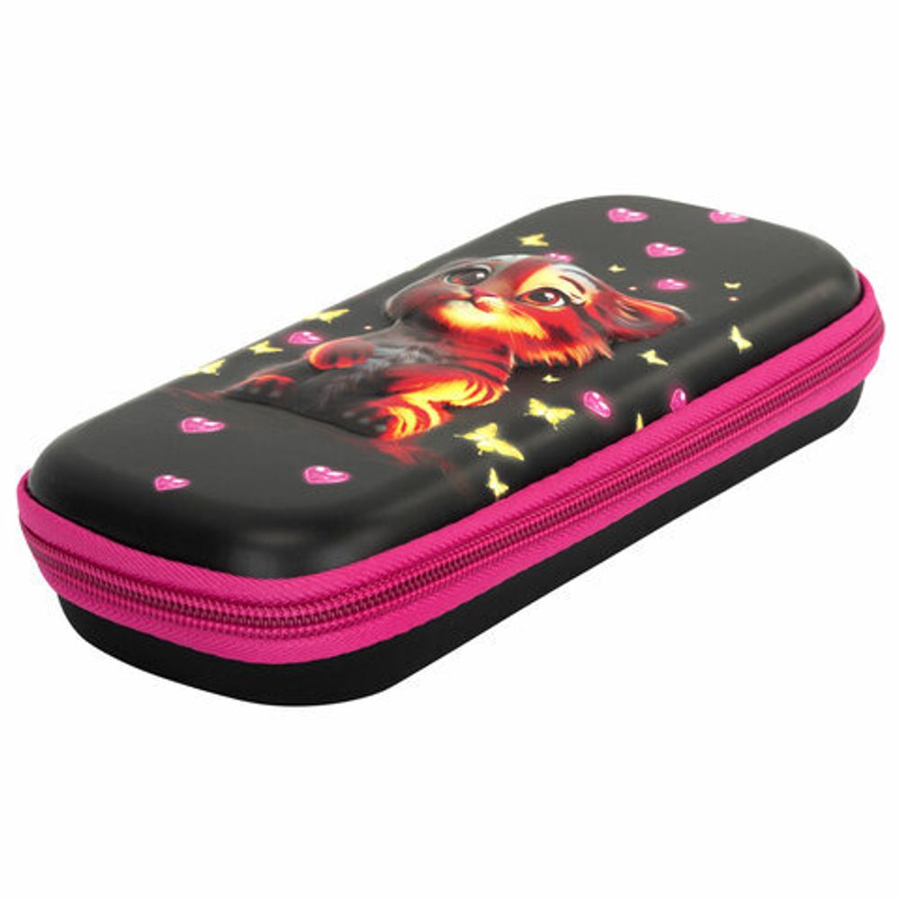 Пенал ЮНЛАНДИЯ, 1 отделение, 1 откидная планка, карман, EVA покрытие soft-touch, 22х10х5 см, "Tiger cub", 273185