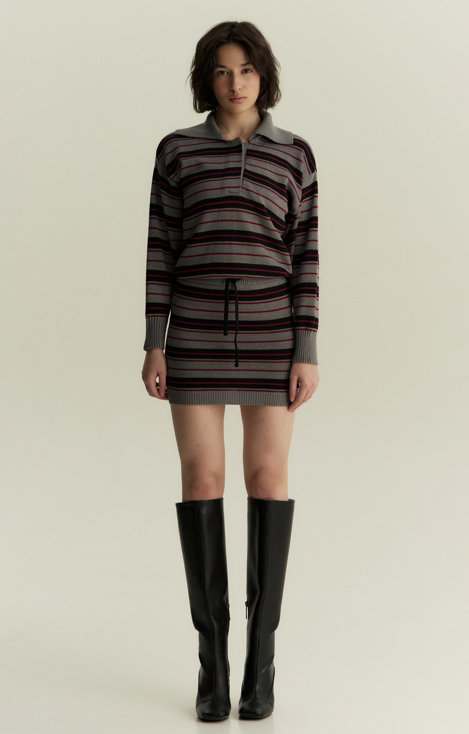 Поло укороченное в полоску 1’1’26