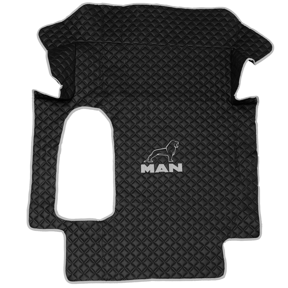 Ковры MAN TGA (автомат, механика), (экокожа, черный, серый кант, серая вышивка)