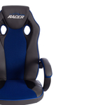 Кресло RACER GT new кож/зам/ткань, металлик/синий, 36/10