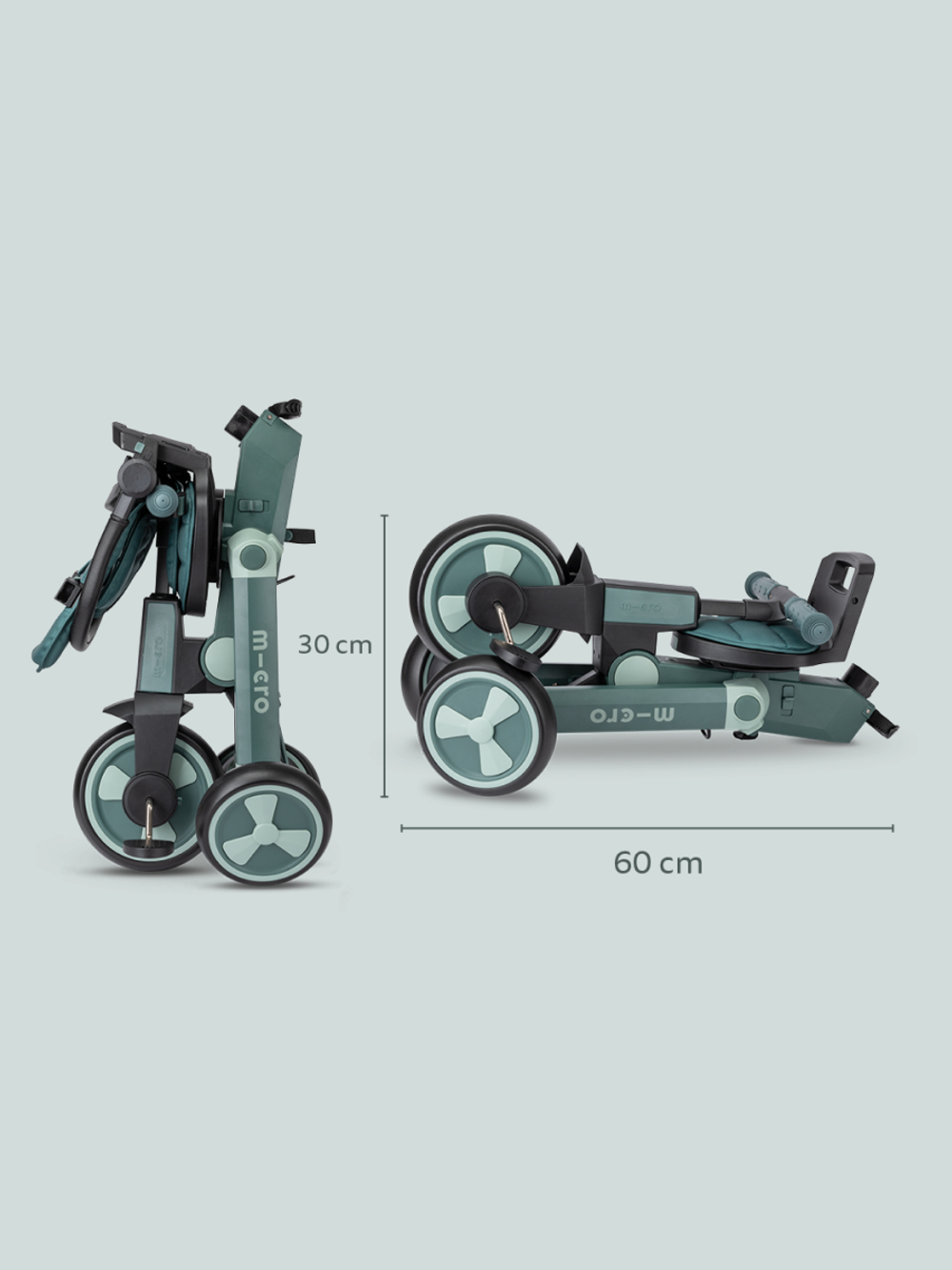 Трехколесный велосипед Micro с родительской ручкой, синий