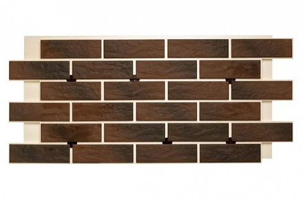 Клинкерная фасадная термопанель ЭППС "Коричневый карбон" 1150x540