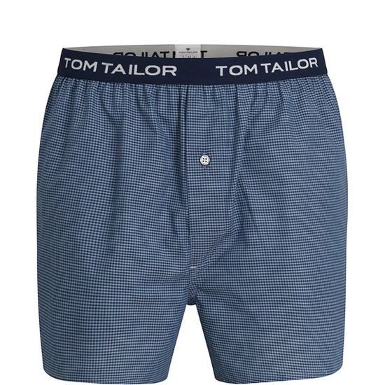 Мужские трусы-шорты темно-синие в клетку Tom Tailor 70463/5100 624