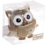Ёлочная игрушка «Мудрая сова» 10*5*10 см, шампань