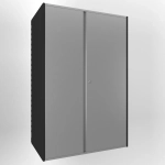 Широкий навесной металлический шкаф системы IF (800х1200 мм), черный корпус с серыми фасадами для гаража.
