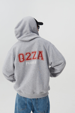Худи Q2ZA People на молнии (серый)