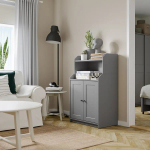 Шкаф - HAUGA IKEA/ХАУГА ИКЕА, 46х70х116 см, серый