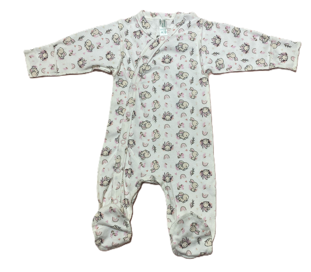 Комбинезон №2 из интерлока (100% хлопок)на кнопках с закрытыми ножками швы наружу с антицарапками на рост 56 см