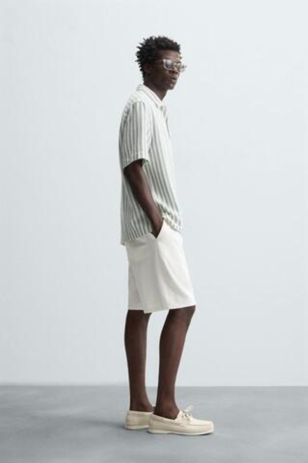 ZARA ПОЛО С РЕЛЬЕФНЫМ РИСУНКОМ «ЕЛОЧКА», ЗЕЛЕНОВАТО-СИНИЙ