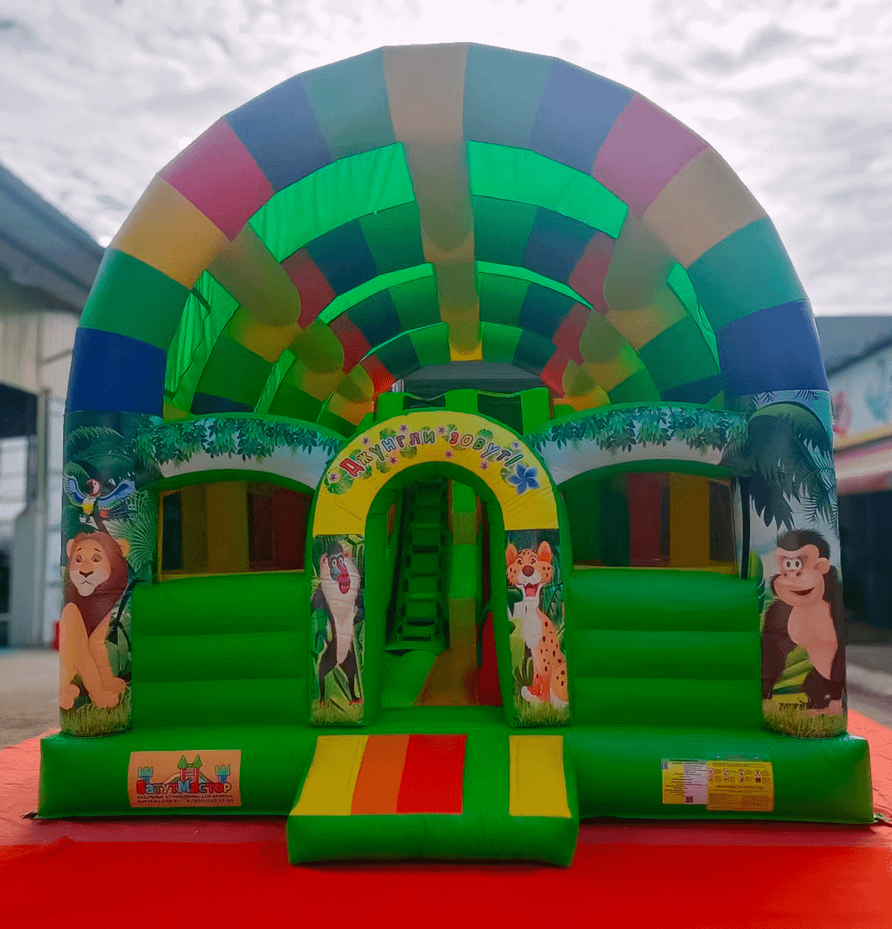 Коммерческий надувной батут "Приключения в джунглях" 8*5*5 м B-15011
