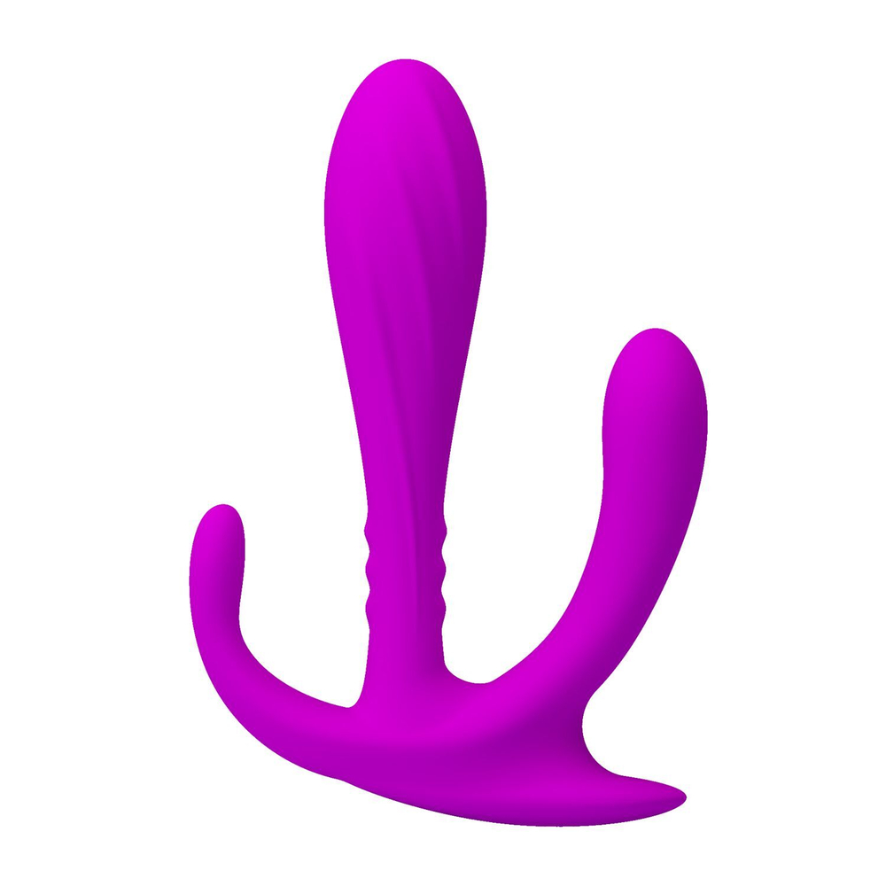 Лиловый силиконовый тройной стимулятор Edgar