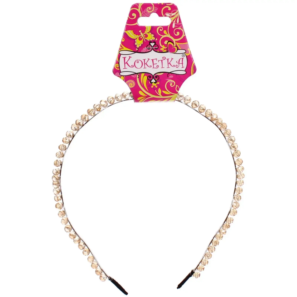 Ободок для волос «КОЛЛИНА», волна бусинки, микс 4 цвета, 0,3см (блистер Кокетка в минивложении)