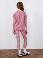 Розовый костюм для девочки на лето