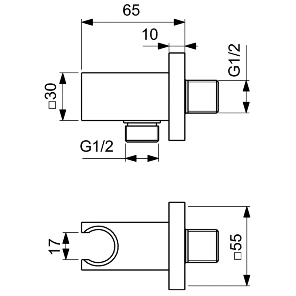 Комплект для встройки 7 в 1 Ideal standard CERATHERM C100 PVD Магнит