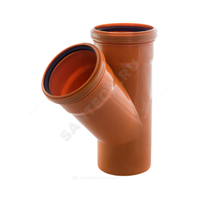 Тройник НПВХ коричневый Дн 110х110х87гр б/нап в/к Хемкор 2491091