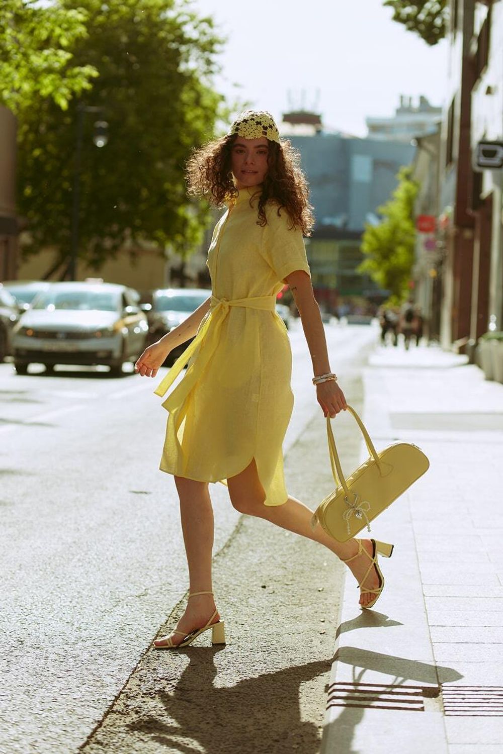 Платье Леон лен сицилийский лимон