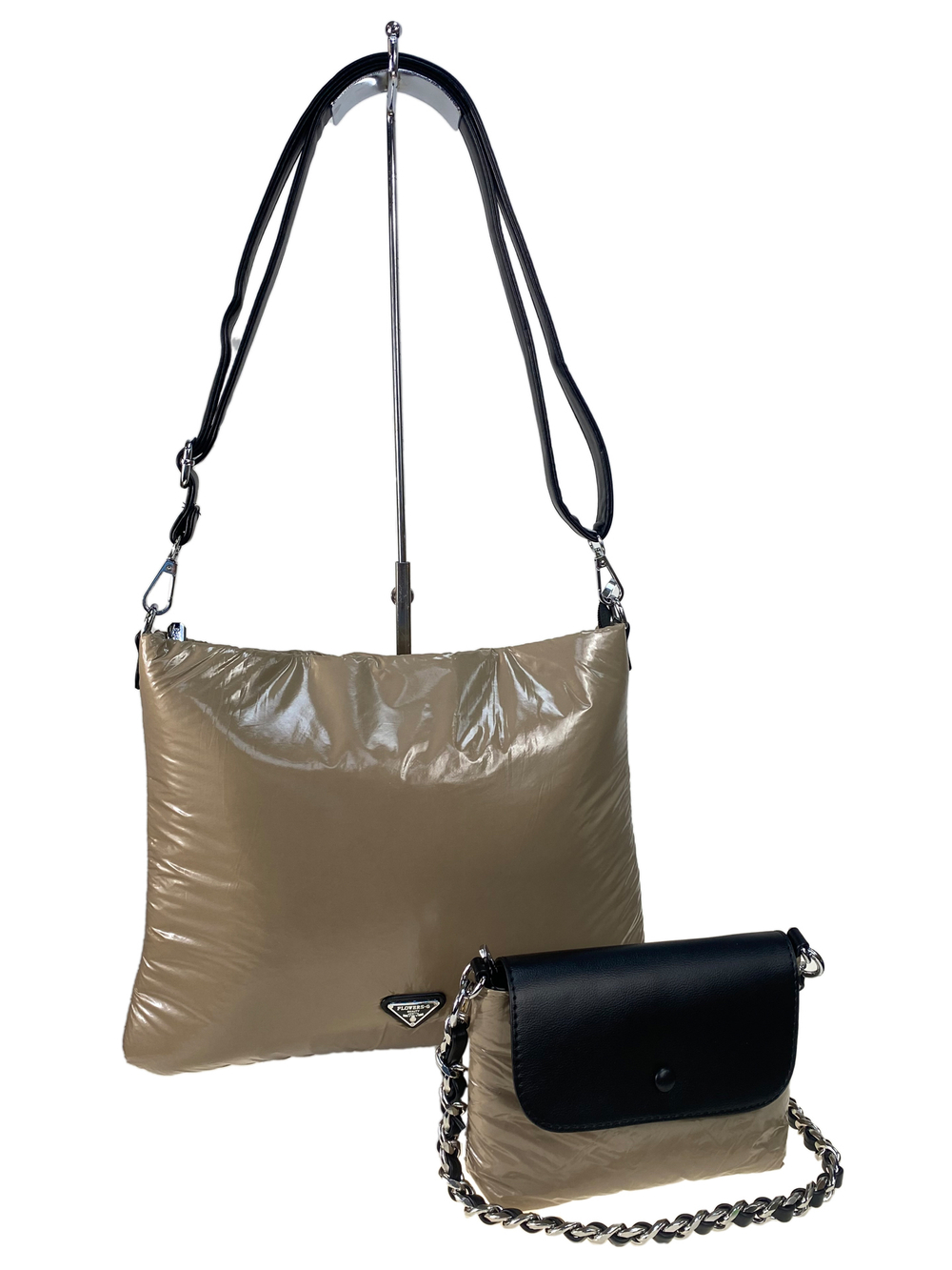 Cтильная женская сумка-шоппер из водоотталкивающей ткани, цвет хаки