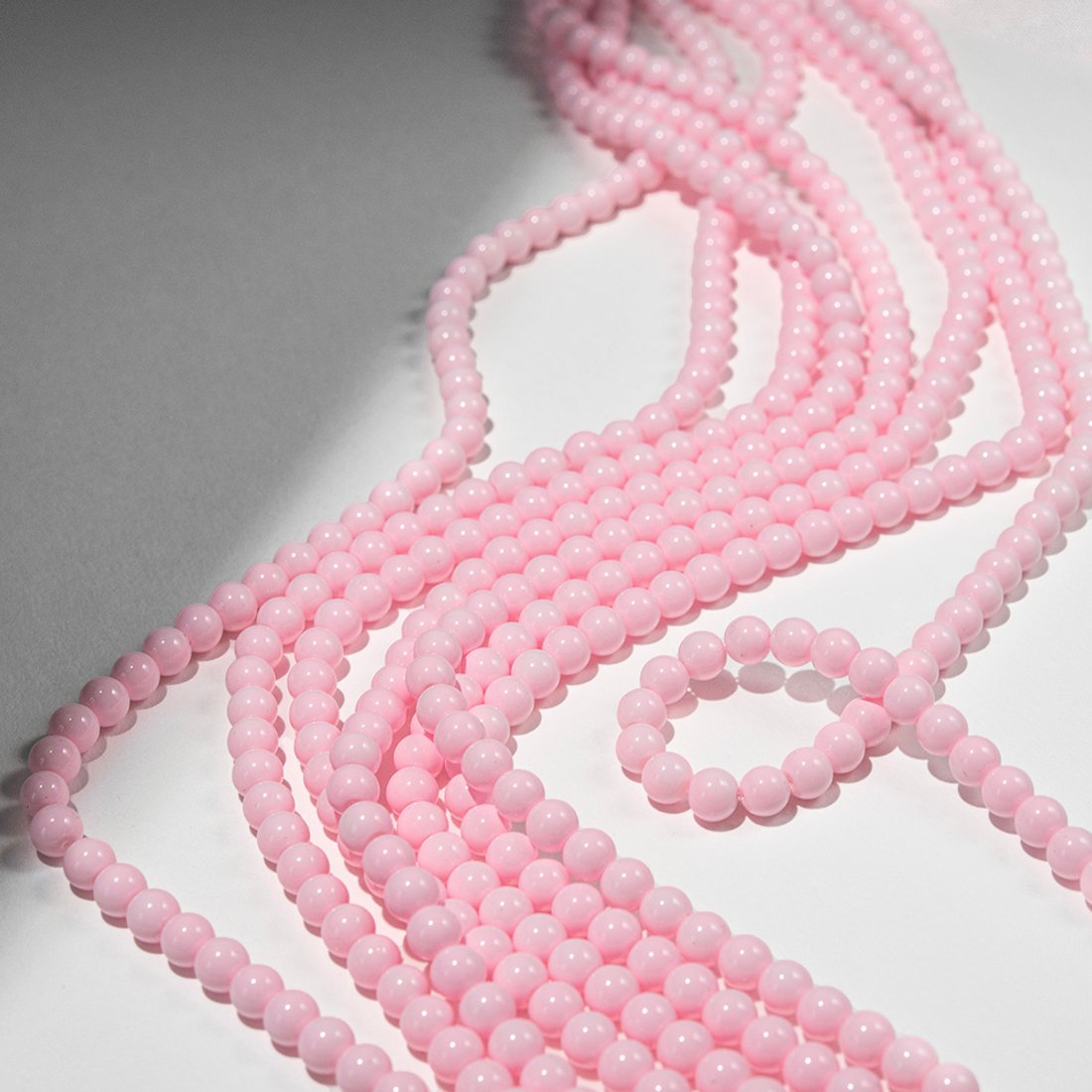 Хрустальный жемчуг, оттенок "Клубничный макарун", шар 4,2мм