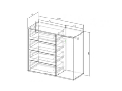 Комод со штангой Дуб Сонома