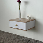 Тумба прикроватная подвесная ROYAL 5300 эко (Макиато-р.золото)