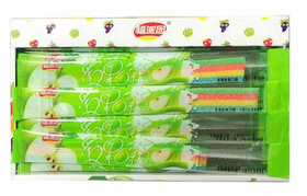 Жевательный мармелад  Цветные Полоски со вкусом яблоко 12 гр